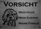 Preview: Edelstahl Warnschild Cockapoo VORSICHT Mein Haus mein Garten meine Familie